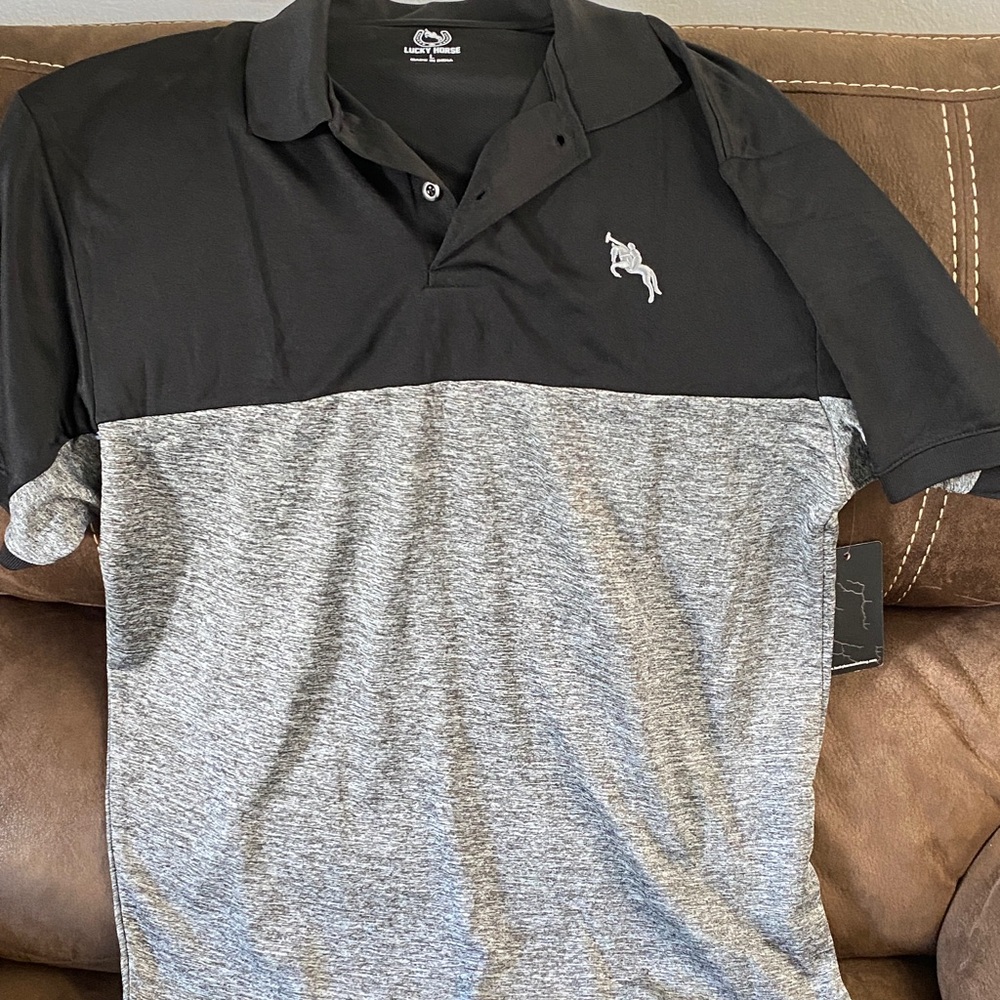 Black and Gray Polo Shirt